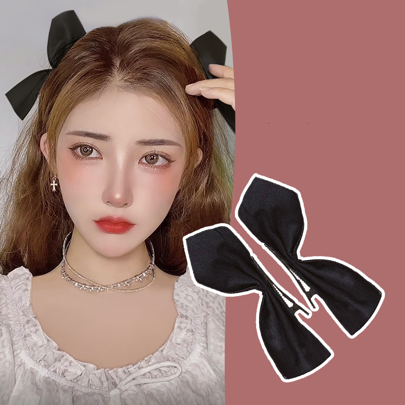 Set 2 Kẹp Tóc Hình Nơ Vải Nhung Thanh Lịch
