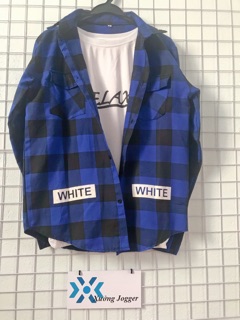 Áo sơ mi caro in Off White cực chất