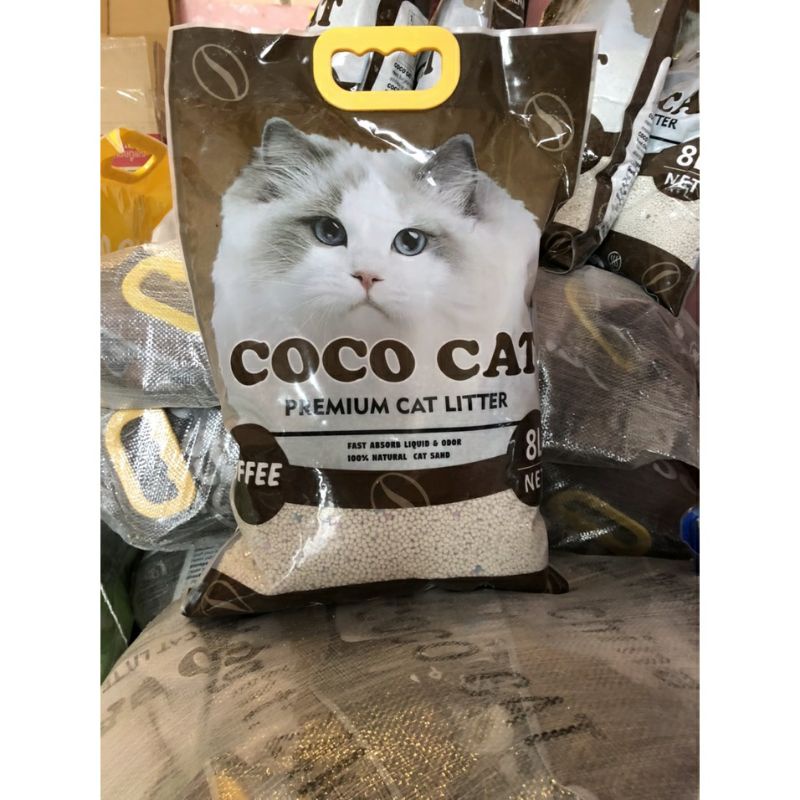 Cát vệ sinh mèo CoCo siêu thấm hút, vón cục nhanh, ít bụi, khử mùi tốt, diệt khuẩn, thơm dịu, giá rẻ 8L(4 kg)