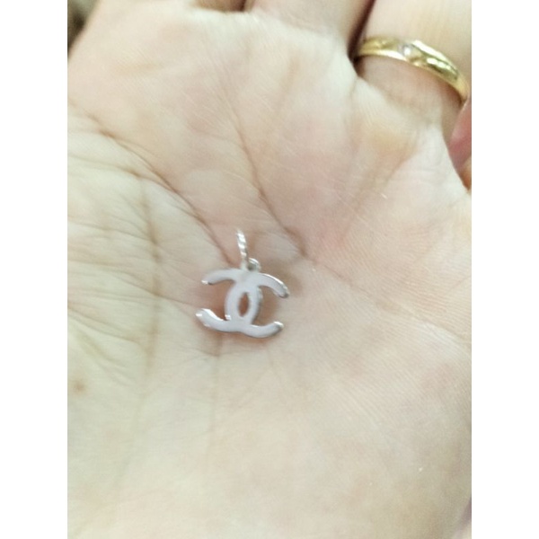 Charm móc treo chữ C lồng biểu tượng Chan nel bạc s925 vĩnh viễn bảo hành bạc Thuylamshop