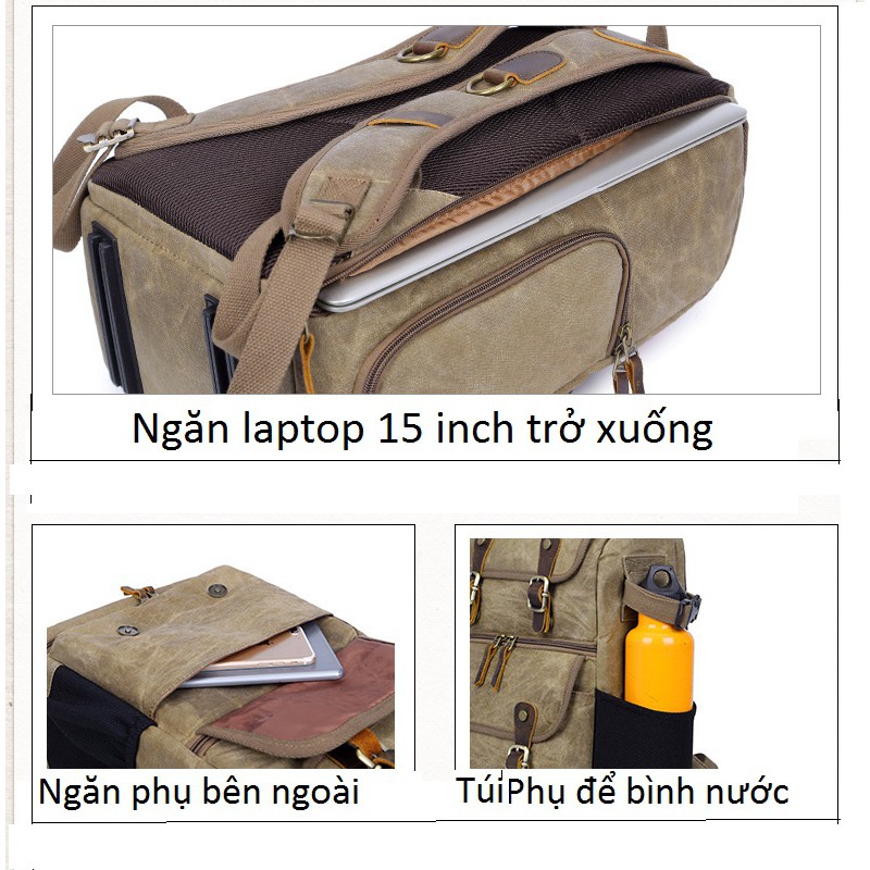 Balo máy ảnh canvas(mâu nắp gập)