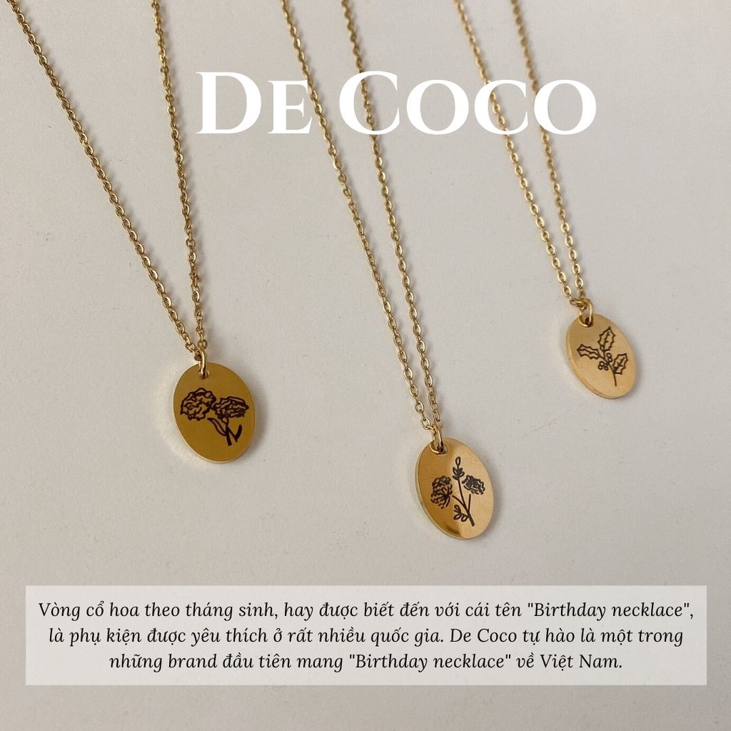 [KHÔNG ĐEN GỈ] Vòng cổ titan sinh nhật, dây chuyền hoa làm quà tặng, Birthday Necklace De Coco