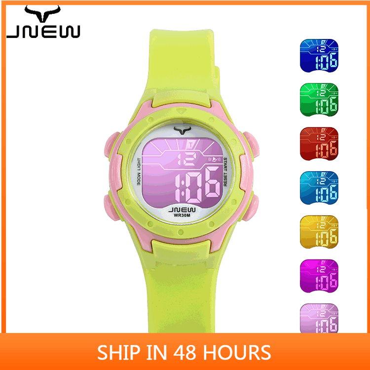 Đồng hồ trẻ em nữ đa chức năng ánh sáng đầy màu sắc đồng hồ điện tử trẻ em đồng hồ nam thể thao chống thấm nước