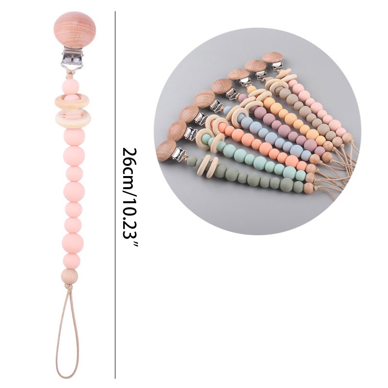 Kẹp Giữ Núm Vú Giả Bằng Silicone Chuỗi Hạt Tiện Lợi Dành Cho Trẻ