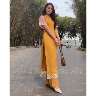Áo Dài Cách Tân nữ chất lụa may sẵn Thiên An MS:AD01
