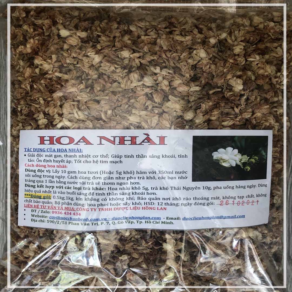 TRÀ HOA NHÀI khô sạch đóng gói 100gram - congtyduoclieuhonglan