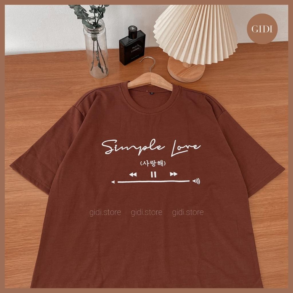 Áo Thun Simple Love tay lỡ Nam Nữ Unisex cổ tròn in chữ 💥 áo phông ngắn tay không cổ ảnh thật, không nhăn