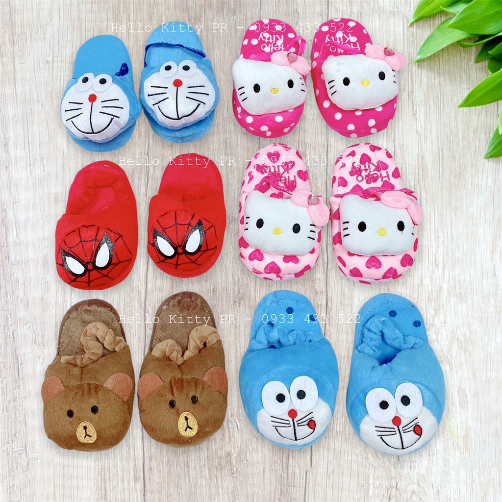 Dép bông trẻ em Hello Kitty Doremon Doraemon