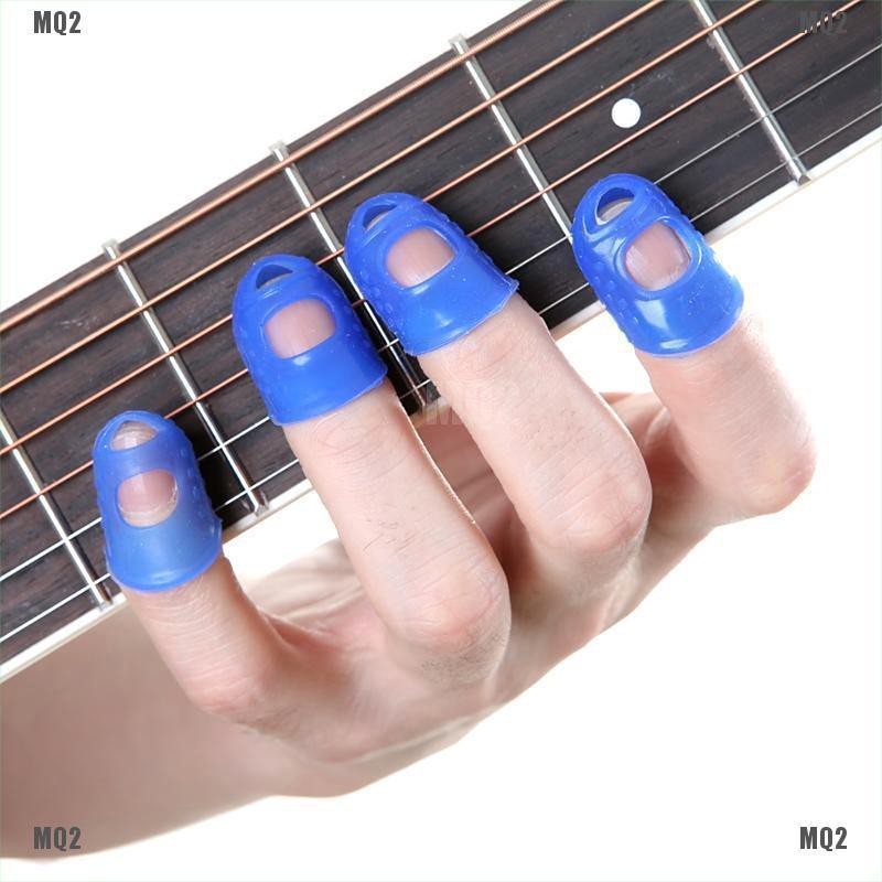 4 Miếng Gảy Đàn Chất Liệu Silicon Bảo Vệ Ngón Tay Khi Chơi Guitar Bass Mq2