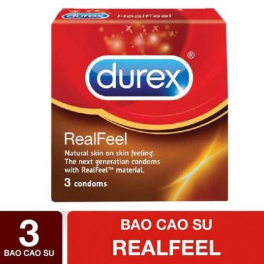 [DUREX CHÍNH HÃNG]  Bao cao su Durex Real Feel 3 bao