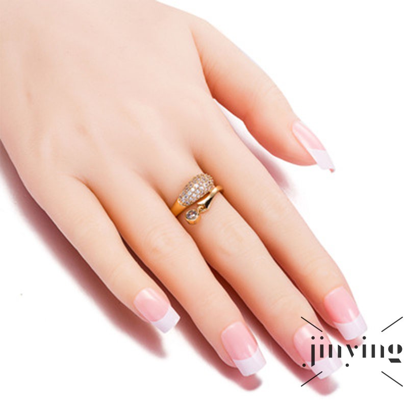 GETNOIVAS Nhẫn mạ vàng 18K đính hạt pha lê lấp lánh sang trọng