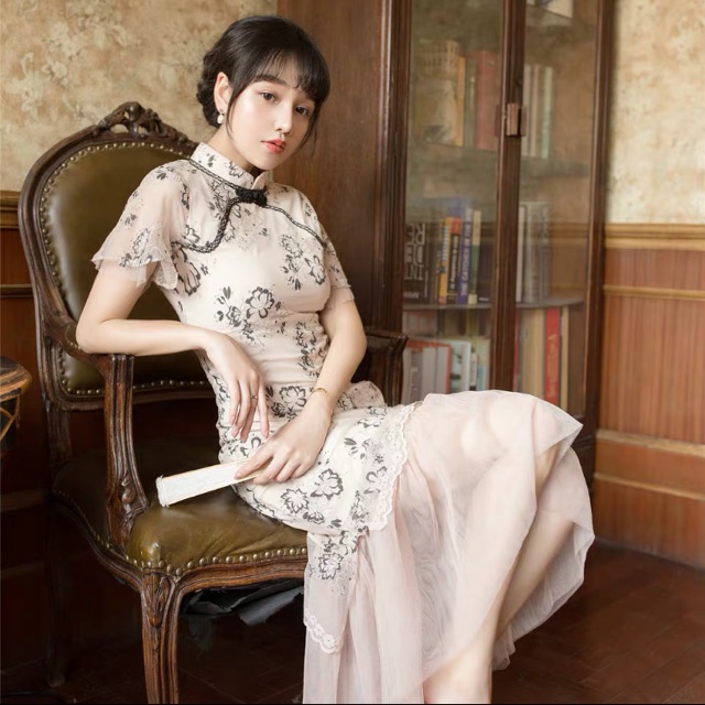 [hàng oder 7 ngày ] sườn. Xám thêu ren vintage | BigBuy360 - bigbuy360.vn
