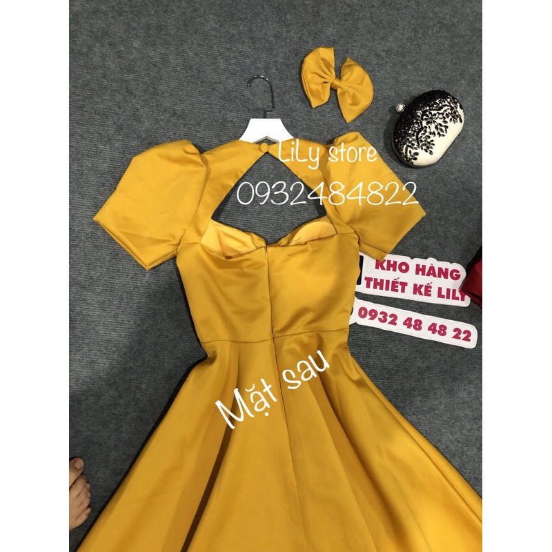 ẢNH VÀ VIDEO thật 1000% ĐẦM XOÈ TAY PHỒNG KHOÉT NGỰC _KÈM NƠ CÁI TÓC