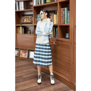 Áo len dài tay cổ cao phối thân - 20Again
