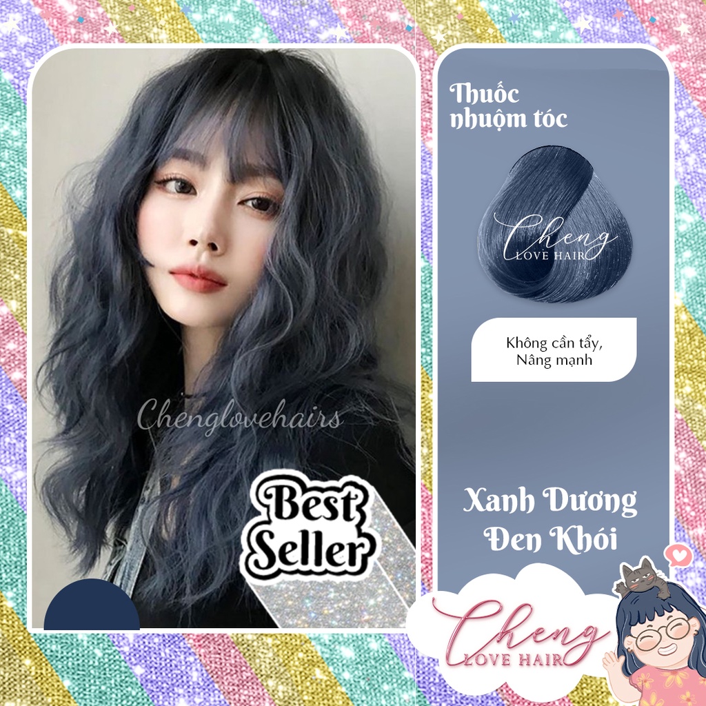 Thuốc Nhuộm Tóc Màu XANH DƯƠNG ĐEN KHÓI, Xanh Đen Khói Không Tẩy | Chenglovehair, Chenglovehairs