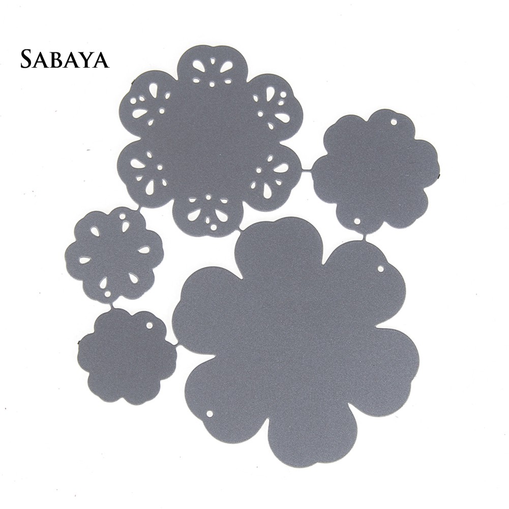 Khuôn cắt giấy họa tiết hoa 3D chất liệu kim loại trang trí scrapbook