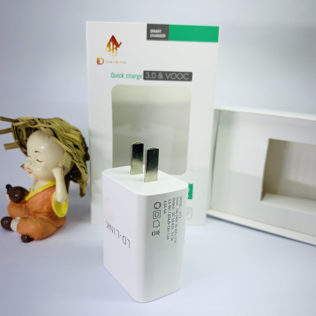 Củ sạc nhanh điện thoại 2.1A Chính hãng LDlink cổng Usb, bảo hành 36 tháng 1 đổi 1
