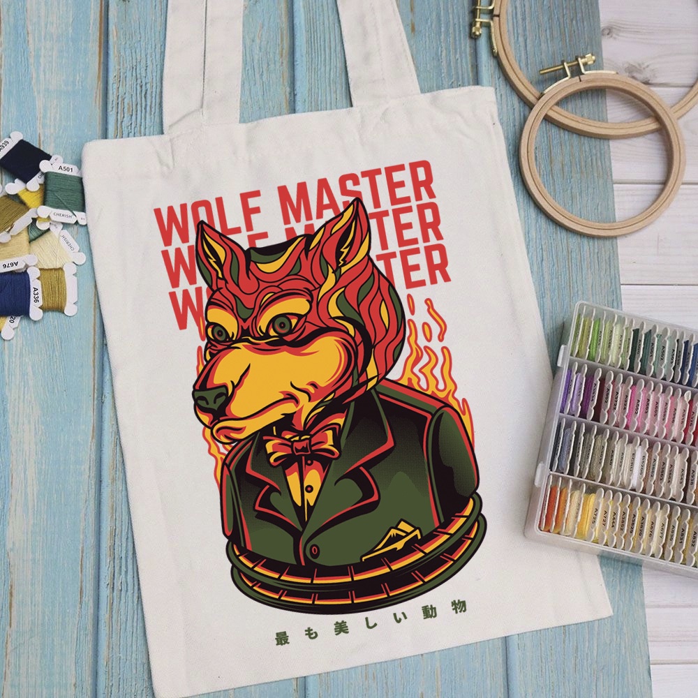 Túi vải túi Tote ART WORK - Mẫu 3 vải canvas dày đẹp cho nữ có khóa miệng đi học đi chơi. In hình theo yêu cầu