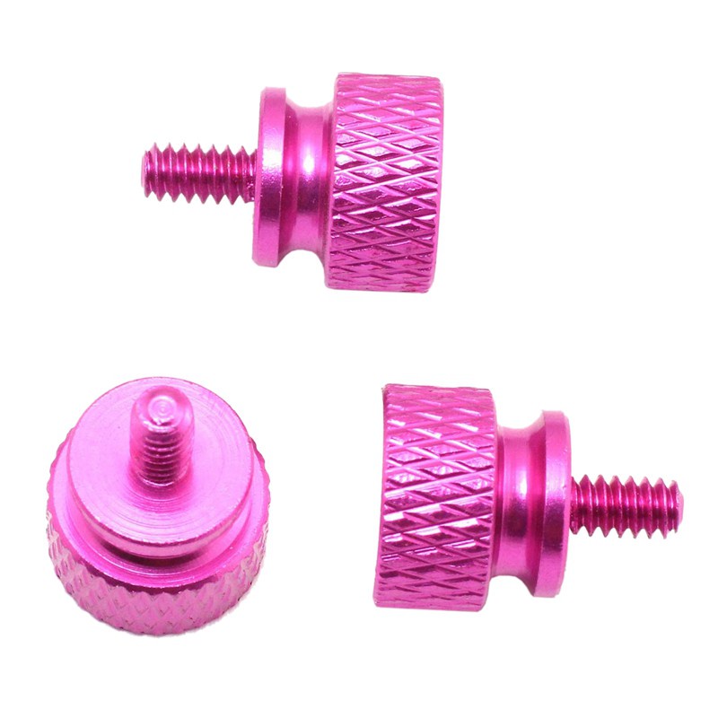 10PCS 6-32 Anodized Aluminum Hand-Tighten Thumb Screws(Rose Red)