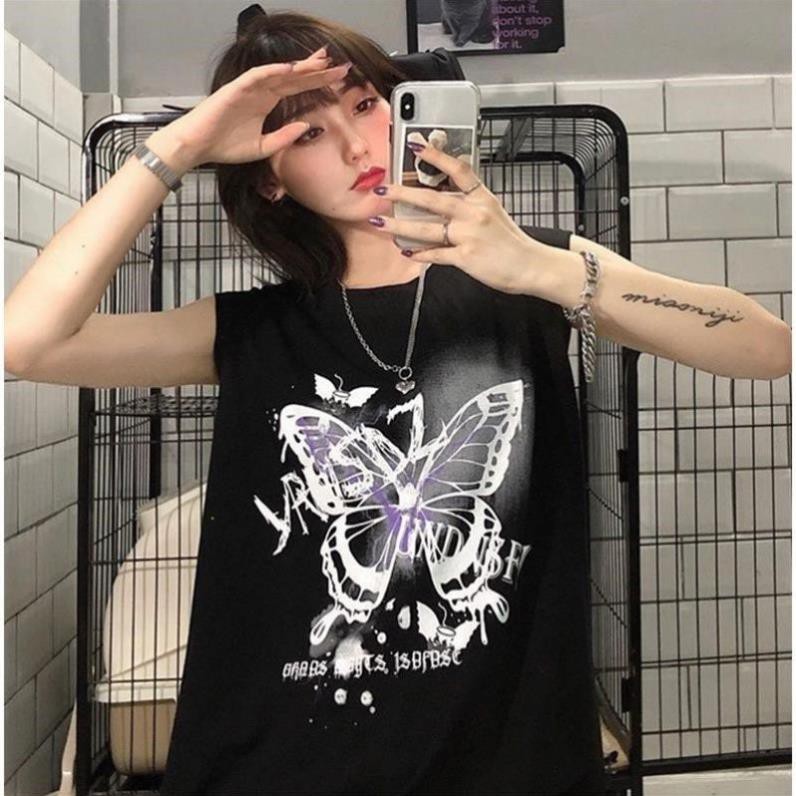 Áo ba lỗ nam nữ in hình con bướm siêu ngầu, tanktop Unisex cá tính