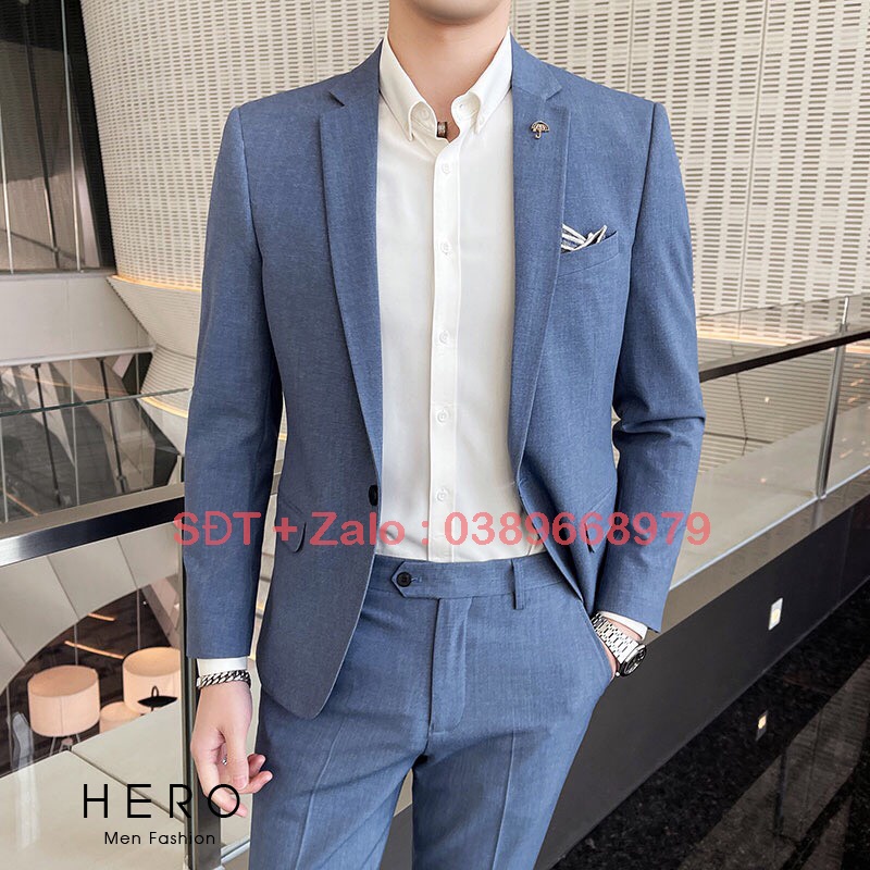 Vest Nam Thanh Niên, Bộ Vest Nam Trẻ Trung, Sang Trọng, Suit Nam Màu Xanh Hòa Bình, Bộ Suit Nam Hàn Quốc