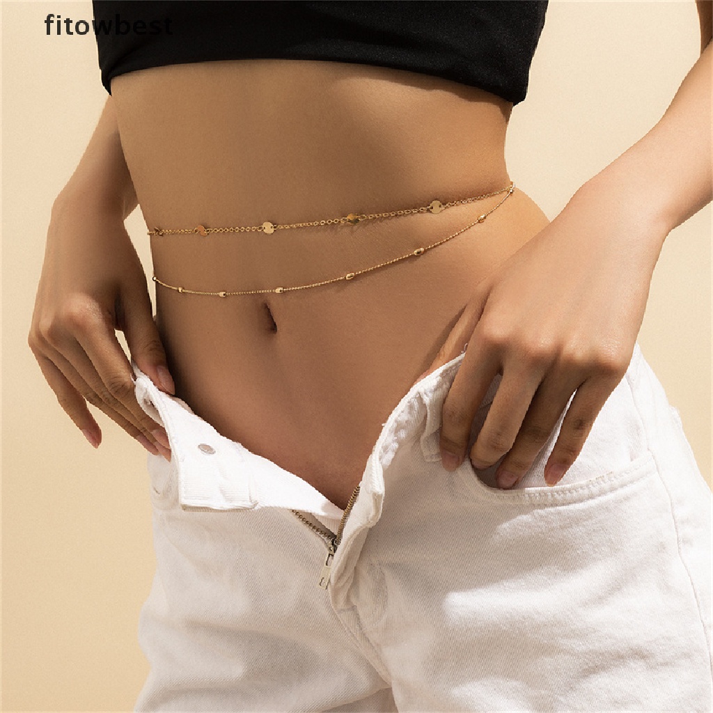 Dây Xích Đeo Hông Đính Hạt Phong Cách Vintage Thời Trang Quyến Rũ Cho Nữ