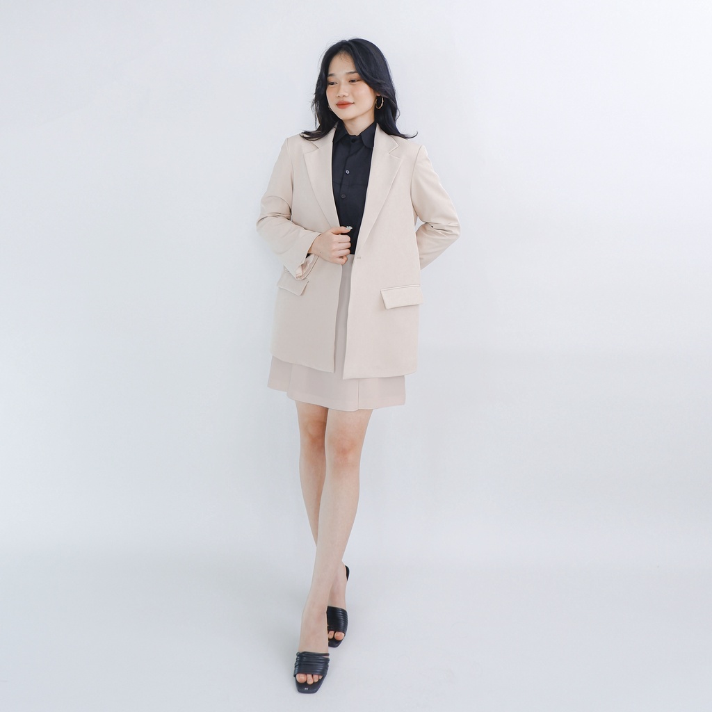 Áo khoác nữ Blazer vest ANDIEN dáng oversize cao cấp, nhiều màu, tay xếp ly cách điệu trẻ trung - AA01