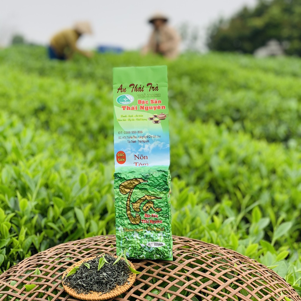 Hộp trà nõn tôm biếu tặng cao cấp tặng kèm túi xách sang trọng - Đặc sản Thái Nguyên thơm ngon hút chân không hộp 400g | BigBuy360 - bigbuy360.vn