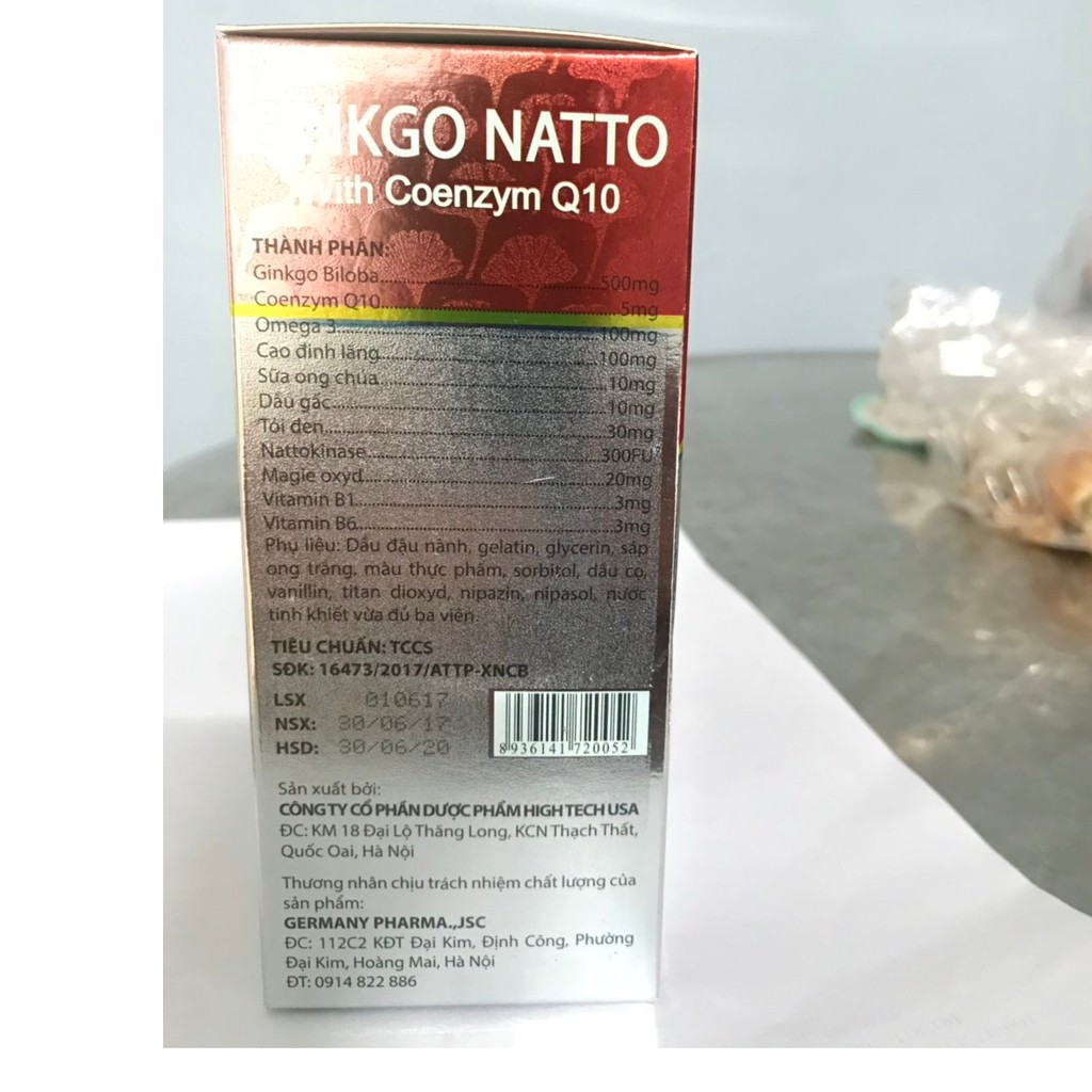 VIÊN UỐNG BỔ NÃO BRAIN GINKGO NATTO TĂNG CƯỜNG LƯU THÔNG MÁU