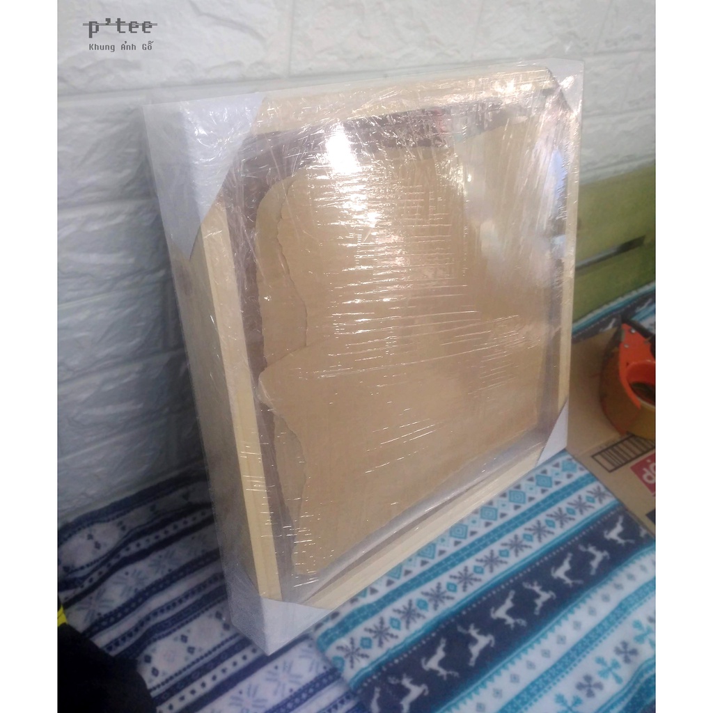 Khung ảnh hộp 30x40 cm B2 Dày 5cm - Khung hình gỗ thông mặt kính trang trí 3D tiêu bản handmade Woodframe By P'Tee