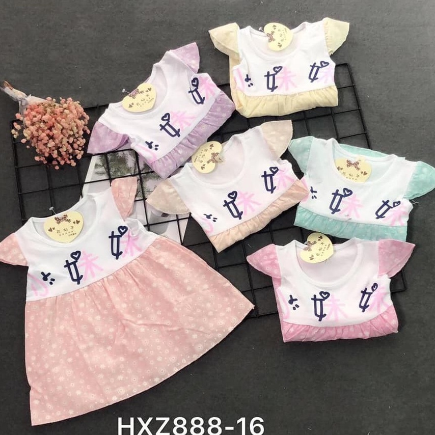 Váy Áo Cotton Chuột Lắc Store Phối Vải Xô Mềm In Hình Dễ Thương Từ Sơ Sinh Đến 2 Tuổi