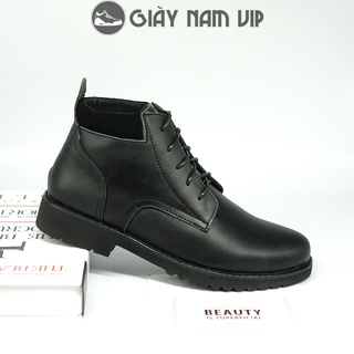 Giày bốt nam cổ cao hàn quốc đen da bò giaynamvip giày boot nam chính hãng cao cấp gvn08