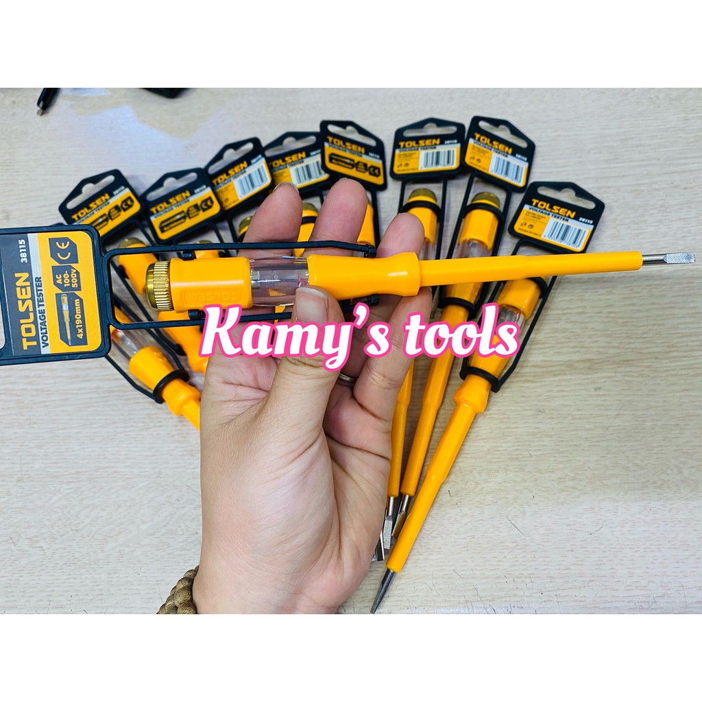 Bút thử điện Tolsen có đèn 4x190mm Model 38115 chính hãng