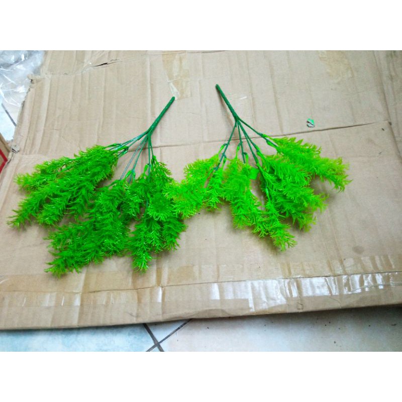 Cây giả- Cụm lá rong giả trang trí, bụi to 7 nhánh - cắm điểm siêu đẹp.