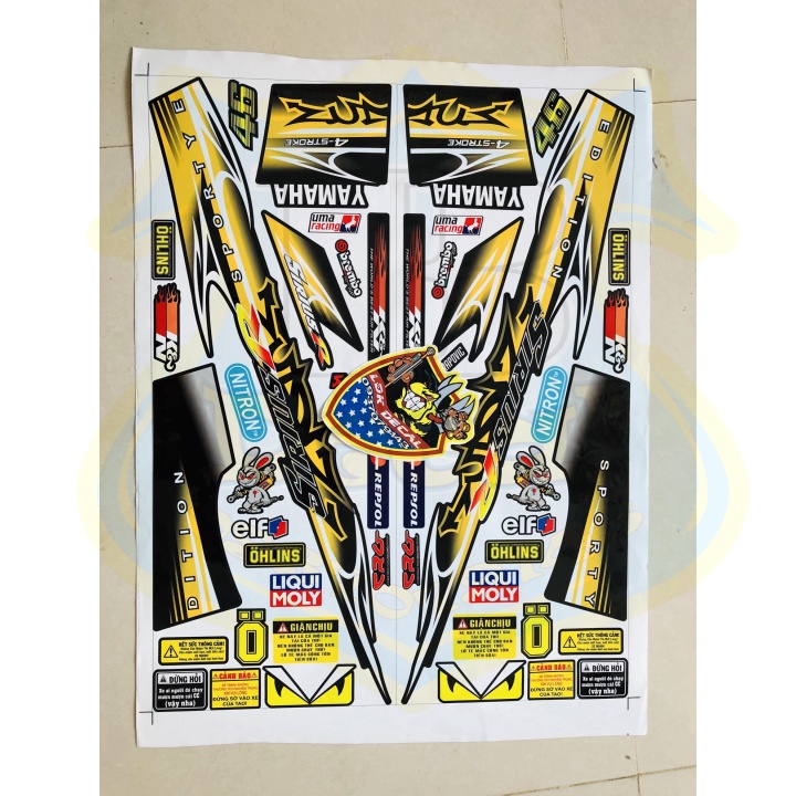 ( Quí khách vui lòng mang ra tiệm cho thợ dán ) Tem SIRIUS CHẾ VÀNG ĐEN