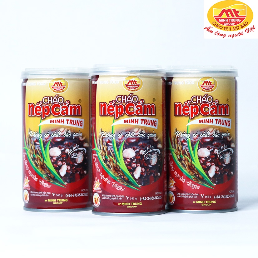 Cháo ăn liền nếp cẩm Minh Trung combo 3 lon - CHAONEPCAM 3