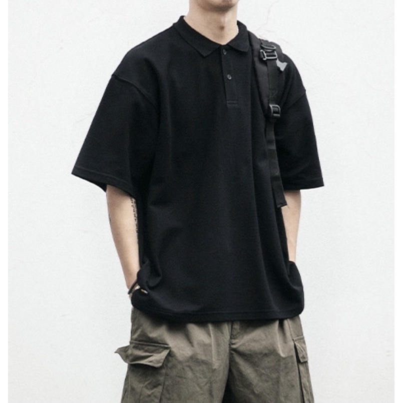 Áo Polo Basic unisex trơn thun nam chất vải cotton cao cấp, ngắn tay cực sang trọng, form rộng unisex, dáng Hàn