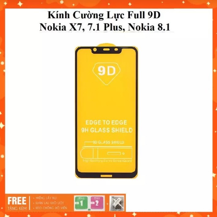 CƯỜNG LỰC FULL MÀN NOKIA 8.1, NOKIA X7 , NOKIA 7.1 PLUS KÍNH FULL MÀN 9D CAO CẤP