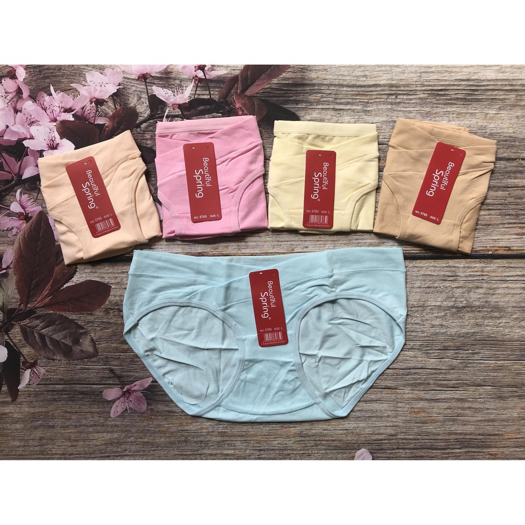 (Combo 2 chiếc) Quần lót bầu cạp chéo Spring quần chíp bầu chất cotton thấm hút mồ hôi Beautiful Spring