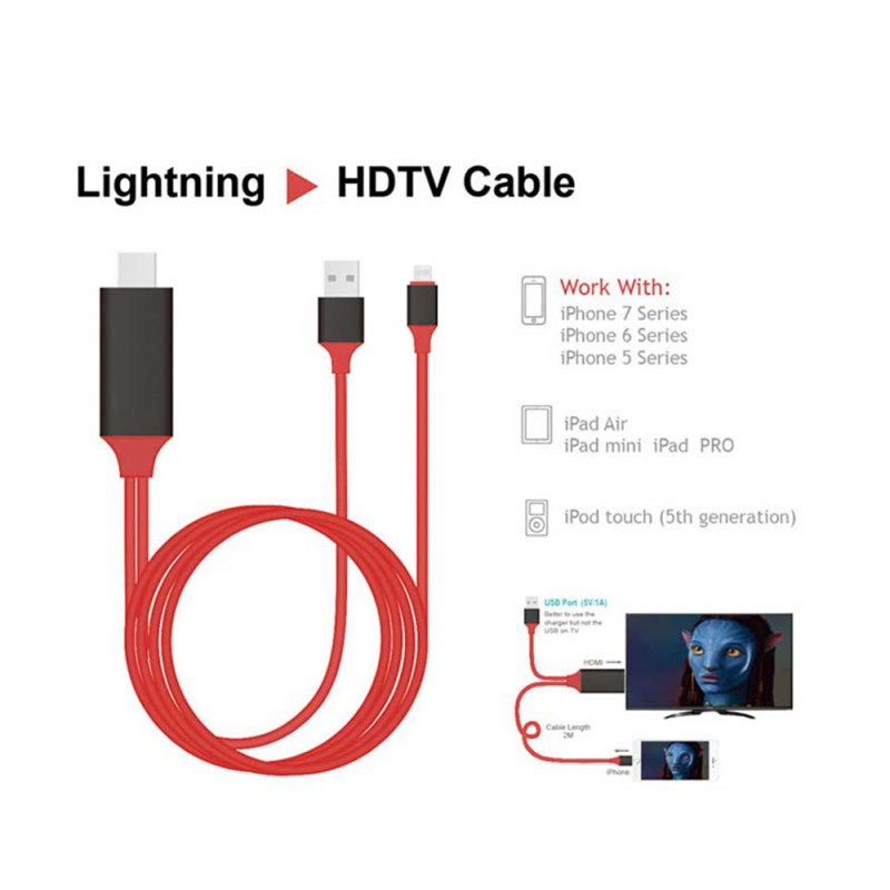 Dây Cáp Chuyển Đổi Lr03 - Wecast 1080p Hdmi Hdtv Sang Hdmi Cho Iphone5 / 5s / 66 Plus / 6s / 6 Plus / 7 / 8 / X Ipad4 / Mini / Air2