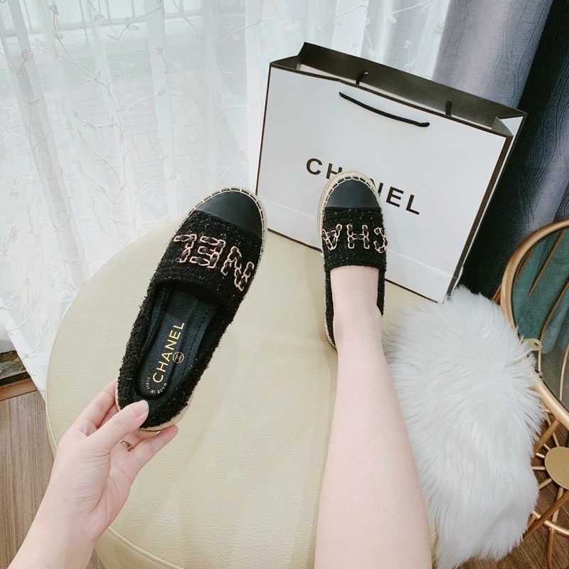 Giày slip on giày lười trần trám đế kép đi siêu êm chân