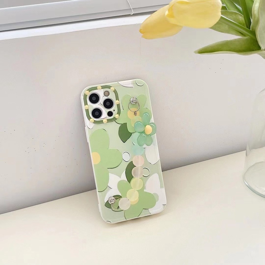 Ốp điện thoại họa tiết hoa lan xinh xắn kèm dây đeo thích hợp cho Iphone 12 Pro Max 11 Pro Max Xs Max Xr X 7 8 Plus