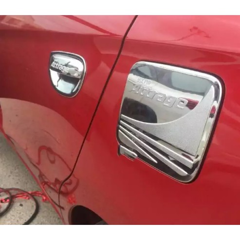 Ốp trang trí nắp xăng mạ crom xe Mitsubishi Attrage 2015 đến 2021
