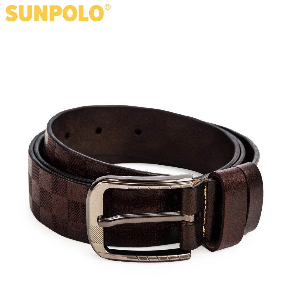 Thắt lưng nam da bò SUNPOLO Đen Nâu - BS41DN