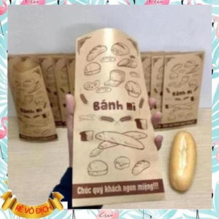 Bao đựng bánh mì 500 túi bánh mì 13x25cm giấy kraff siêu đẹp