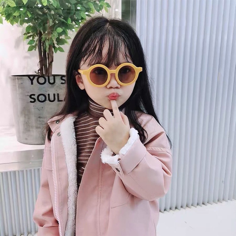 Kính Mát Gọng Tròn Chống Tia UV400 Thời Trang Cho Bé