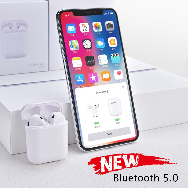 Tai nghe bluetooth không dây i9s TWS mini kèm hộp sạc cho iPhone Android