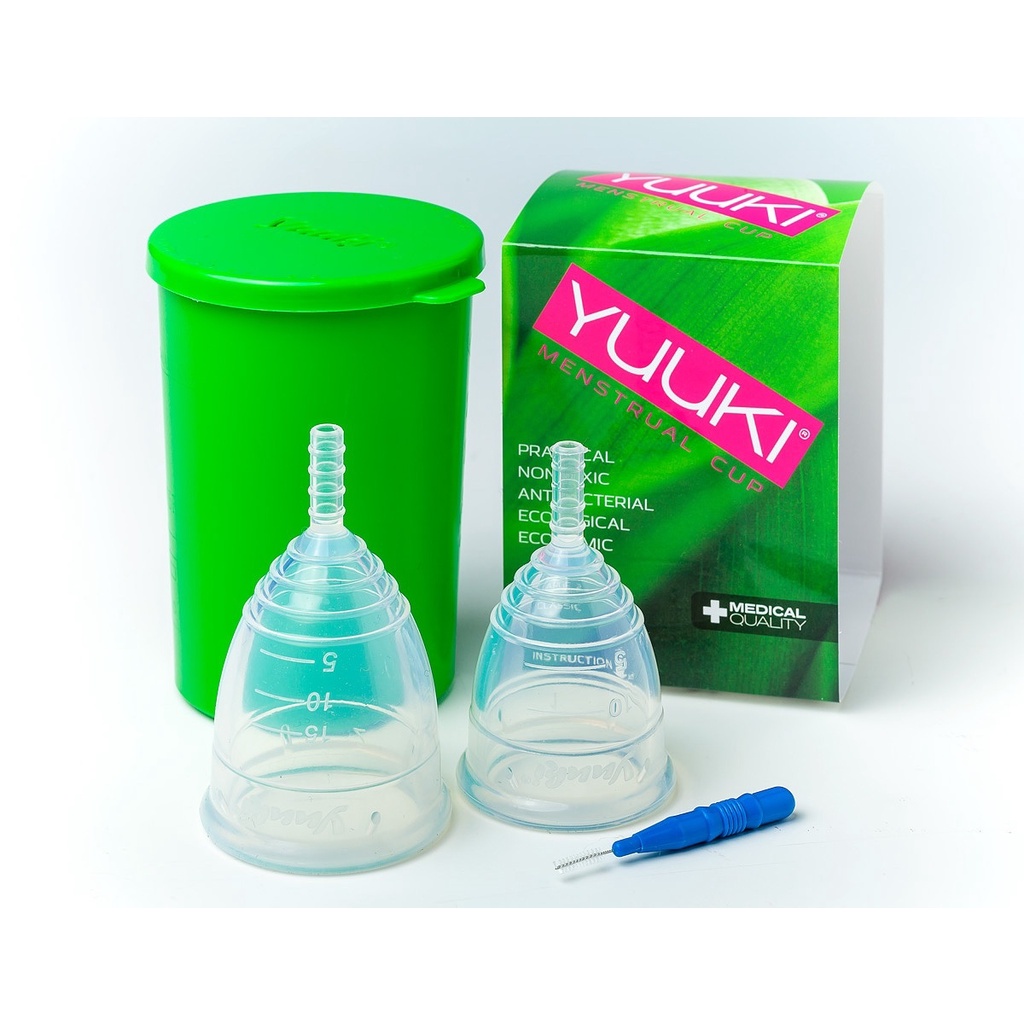 Combo Cốc nguyệt san Yuuki và Dung dịch vệ sinh cốc Hàng Chính Hãng