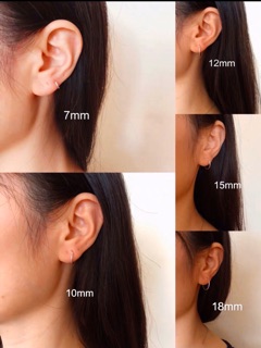 Khuyên tai bạc TLEE tròn trơn nhiều size có chốt basic B0278