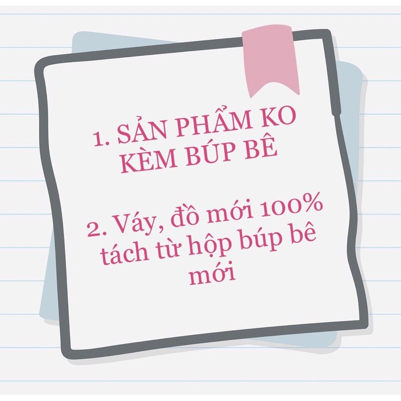 [Váy không kèm búp bê] Đồ Búp bê Barbie chính hãng. Mã Váy Barbie N